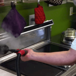 steam clean stove backsplash