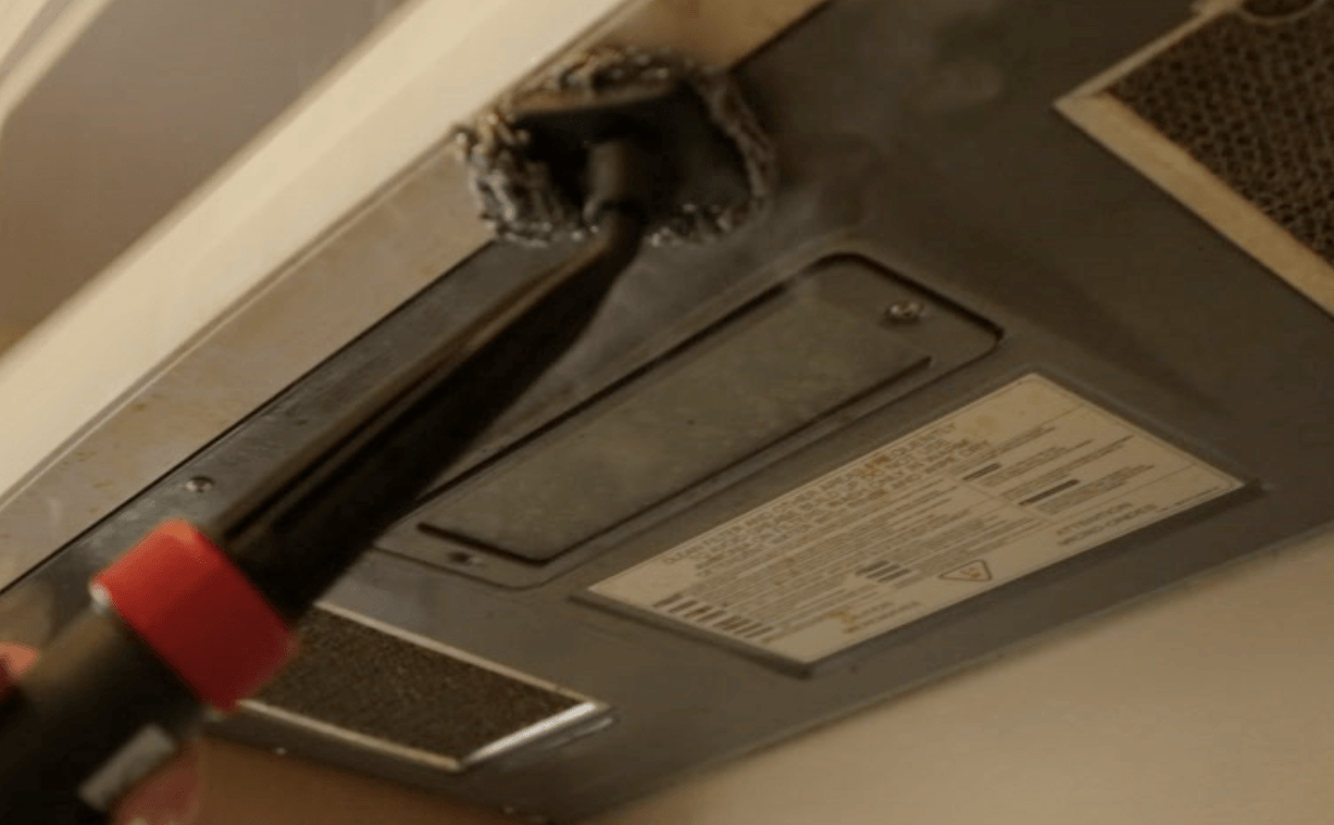 steam clean cook top hood