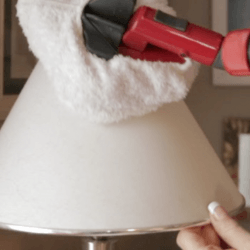 steam cleaner on lamp shadess
